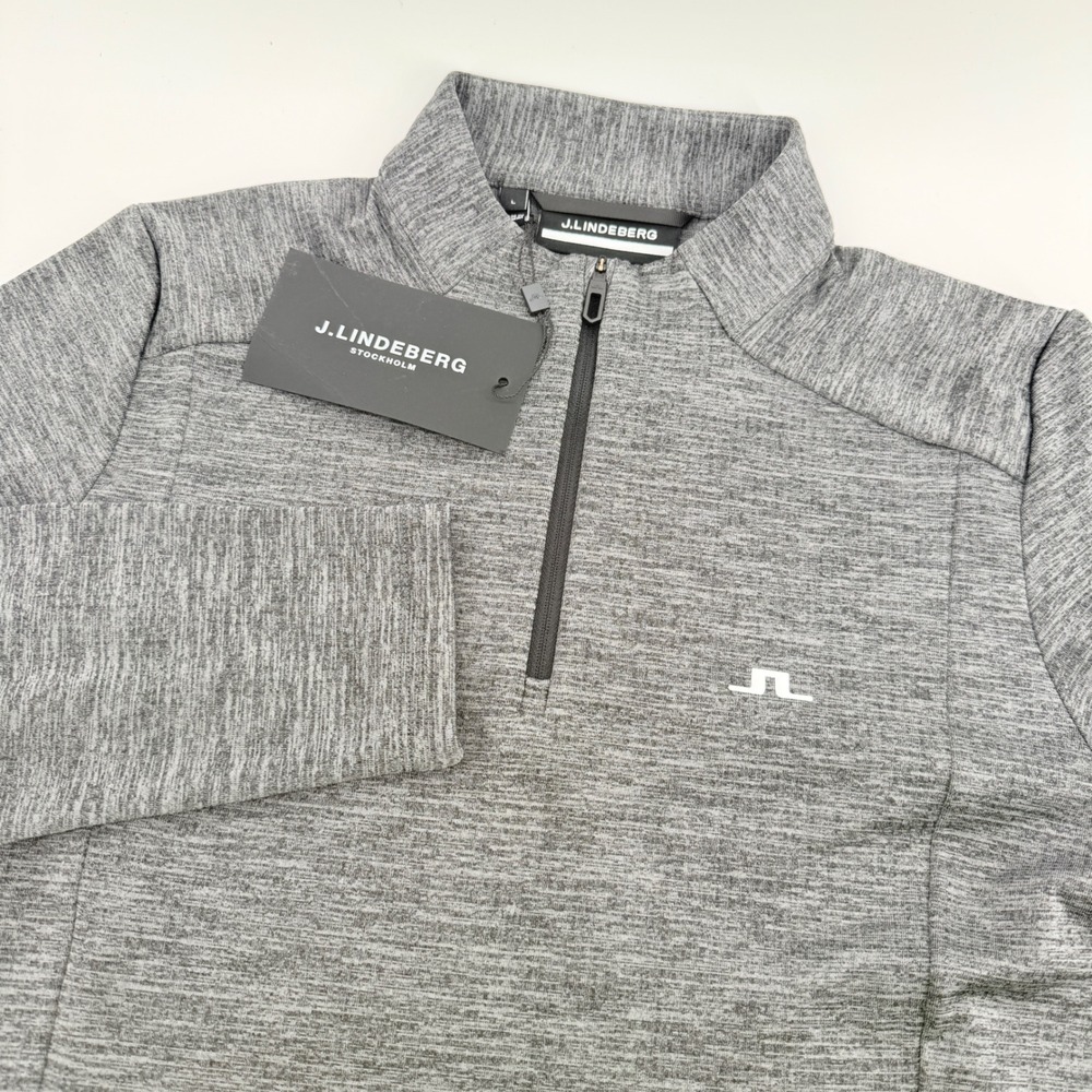 J.Lindeberg Steffi Quarter Zip Mid Layer Asphalt Black Melange GWJS13435 L